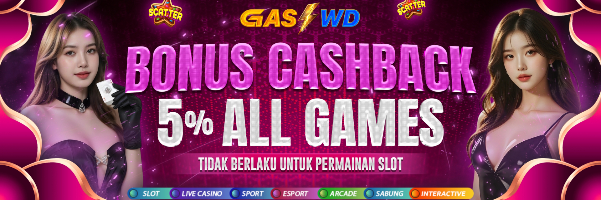 BONUS CASHBACK SLOT 5%